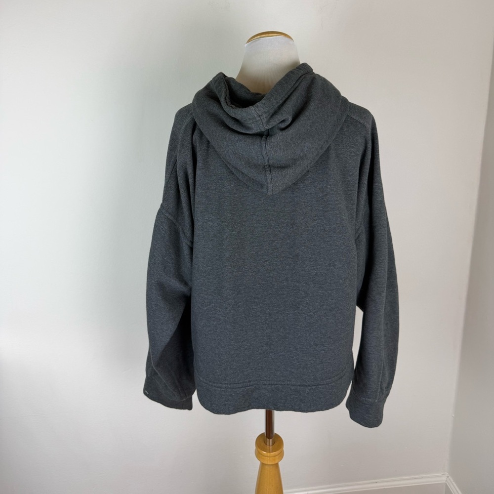 Anthropologie Daily Practice Henley Dark Gray Hooded Sweatshirt Cotton Size L - Picture 5 of 7